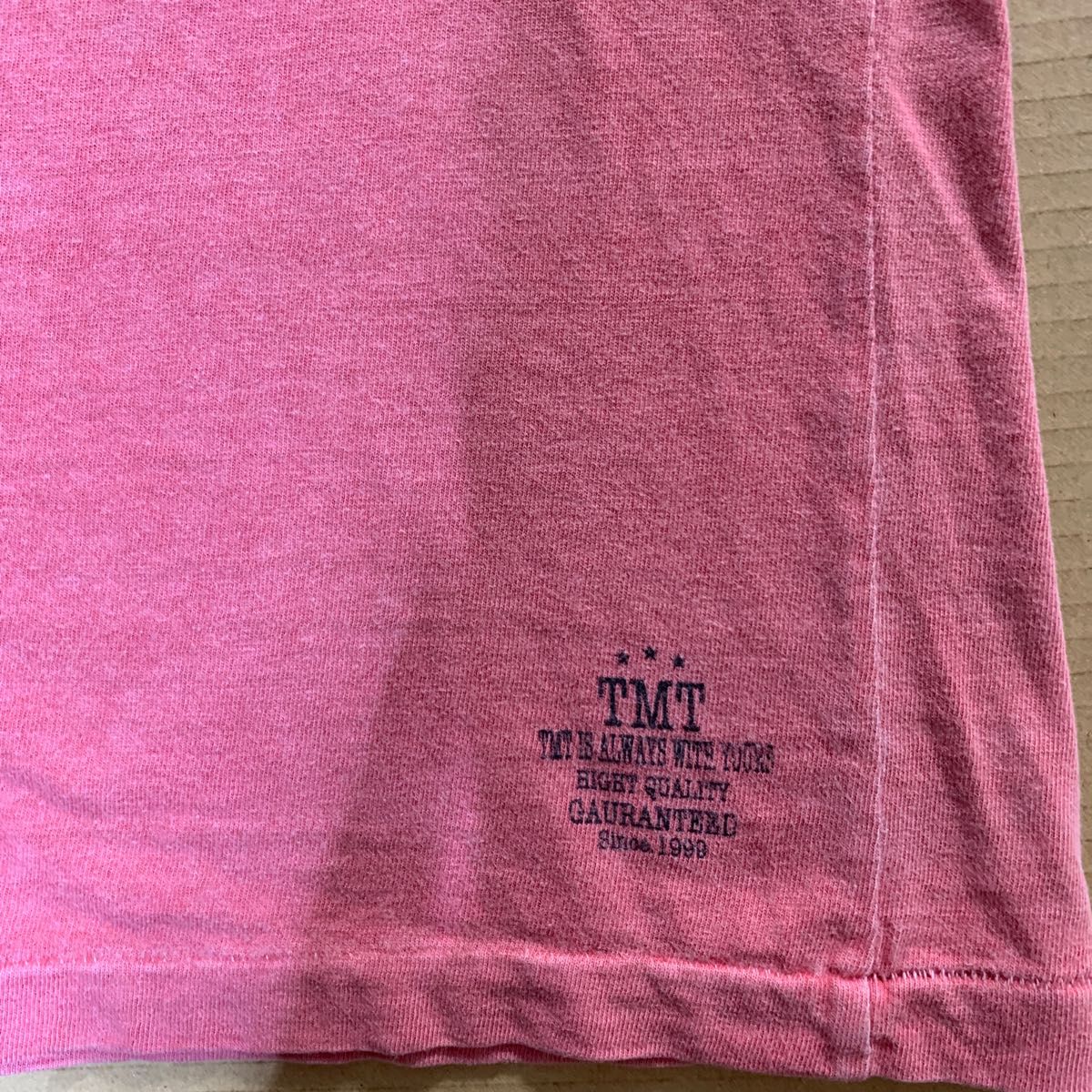 TMT ティーエムティー Tシャツ 後染め ピンク サイズM 半袖