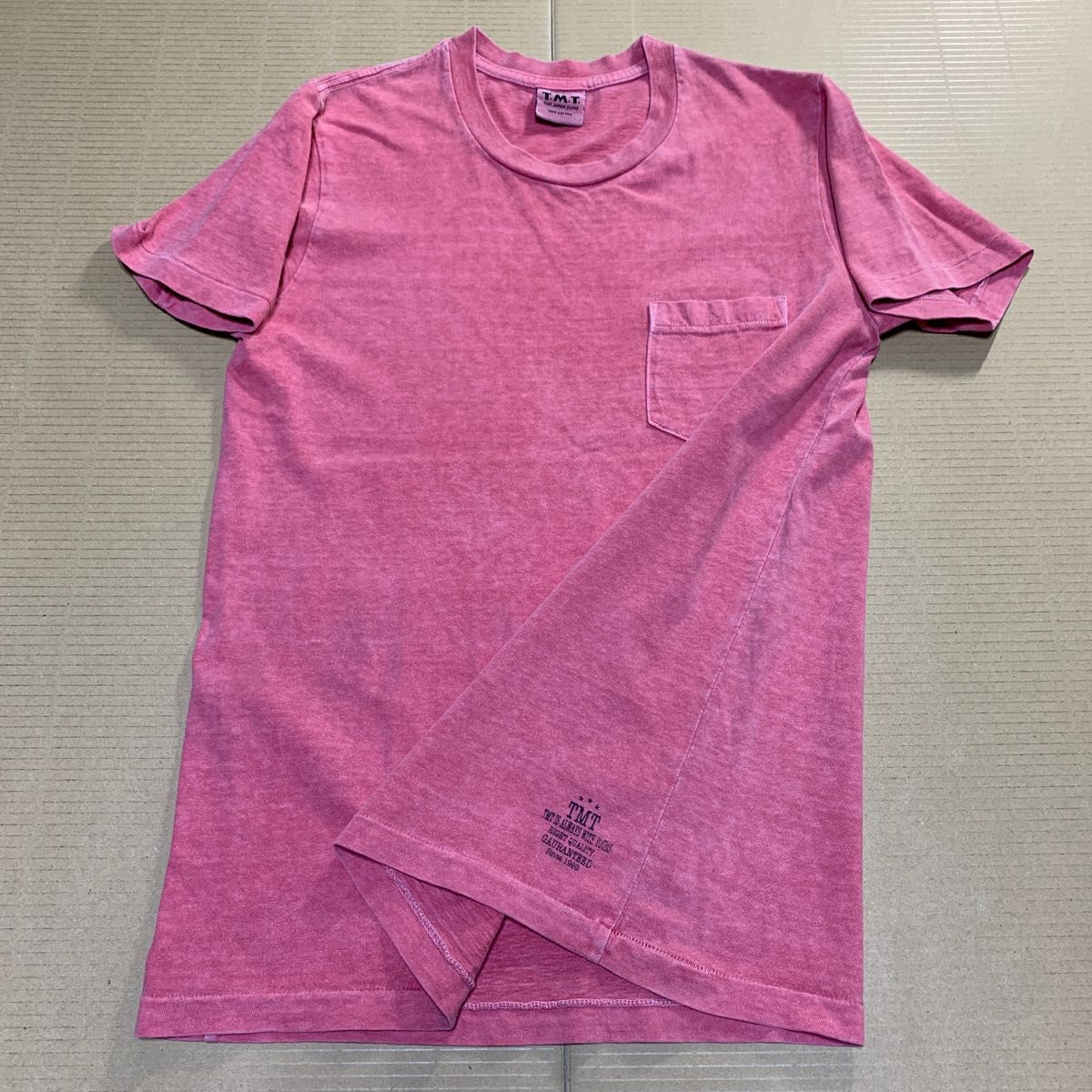 TMT ティーエムティー Tシャツ 後染め ピンク サイズM 半袖