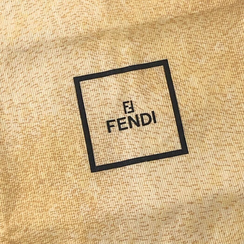 フェンディ「FENDI」バッグ保存袋 ヴィンテージ 旧型 (2863) 正規品 付属品 布袋 巾着袋 不織布製 イエロー 49×50cm 大きめサイズ _画像3