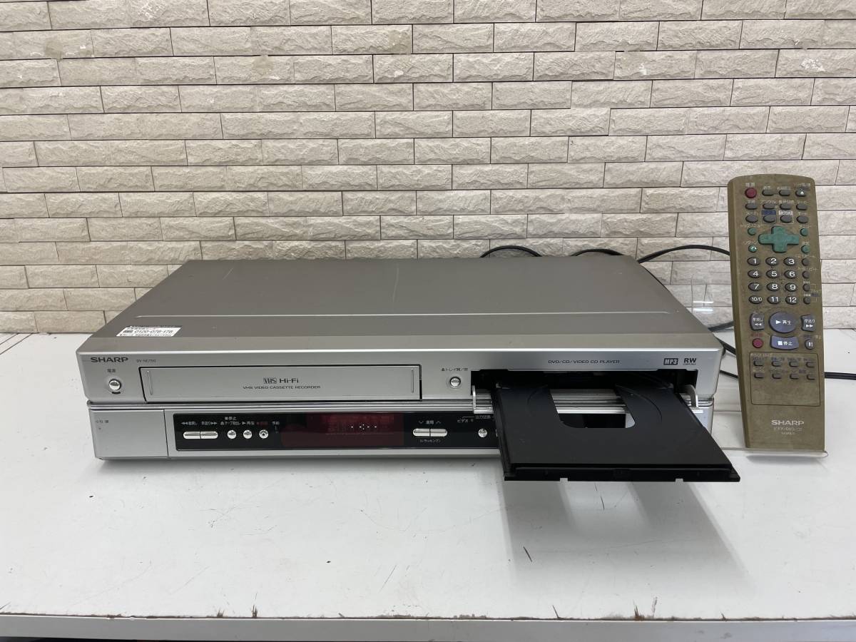 M】SHARP シャープDV-NC750 VHS/DVD一体型ビデオデッキリモコン付