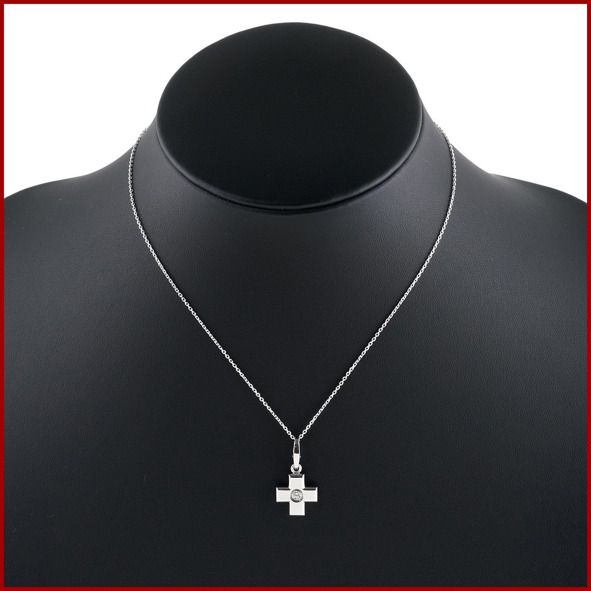  Cartier Cross diamond pendant necklace charm K18WG white gold beautiful goods new goods has been finished .. packet correspondence possibility postage 300 jpy 