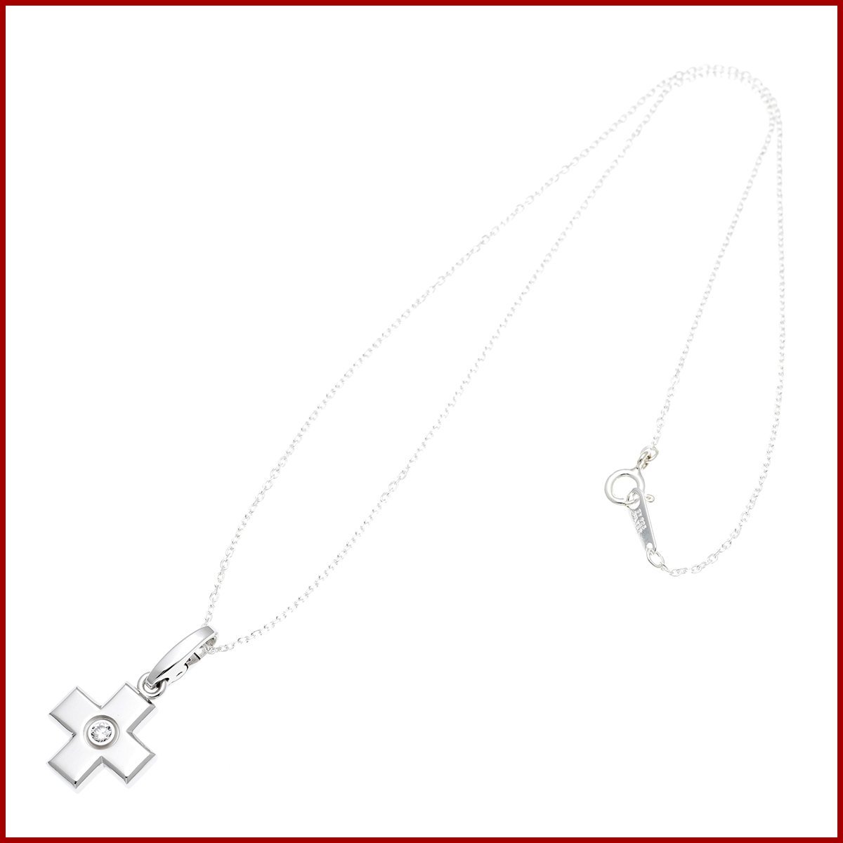  Cartier Cross diamond pendant necklace charm K18WG white gold beautiful goods new goods has been finished .. packet correspondence possibility postage 300 jpy 