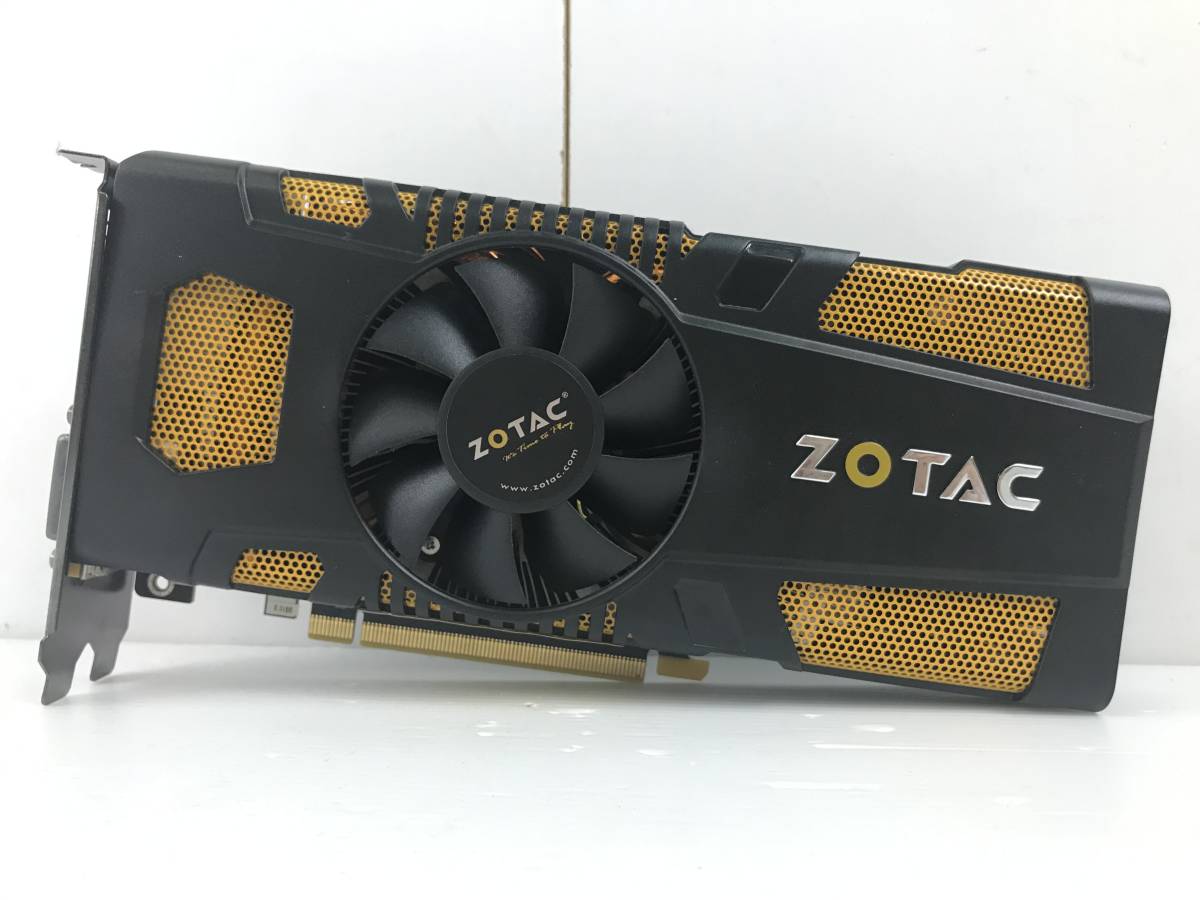 ピ/ZOTAC/ビデオカード/GTX570/PCパーツ/グラフィックカード/1280MB/320ビット/DDR5/ブラック×オレンジ/7.24-176 MS【1円～】_画像2