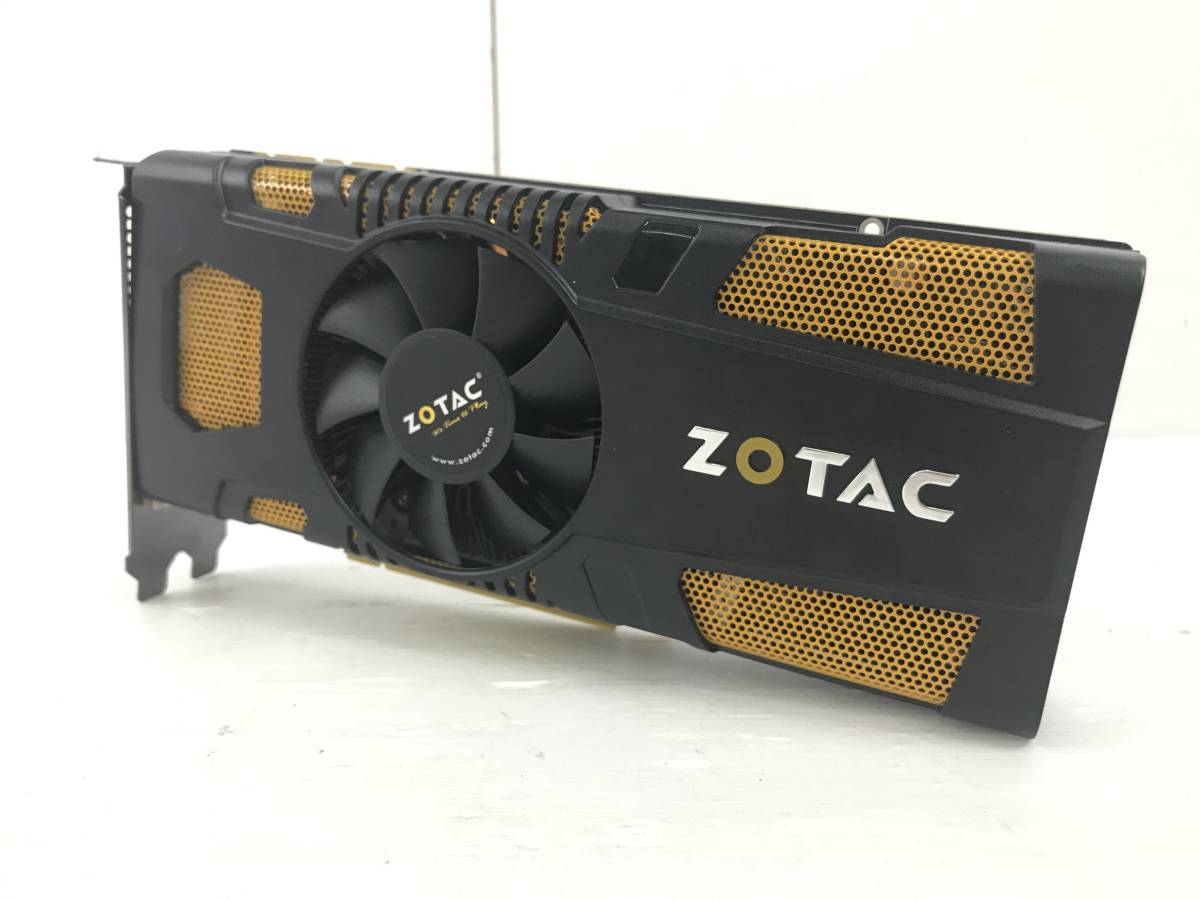 ピ/ZOTAC/ビデオカード/GTX570/PCパーツ/グラフィックカード/1280MB/320ビット/DDR5/ブラック×オレンジ/7.24-176 MS【1円～】_画像1