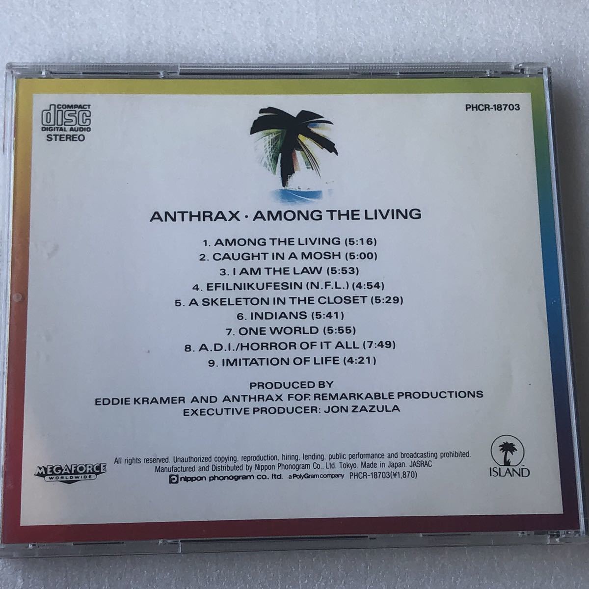 中古CD Anthrax アンスラックス/Among The Living (1987年) 米国産HR/HM,スラッシュ系_画像2