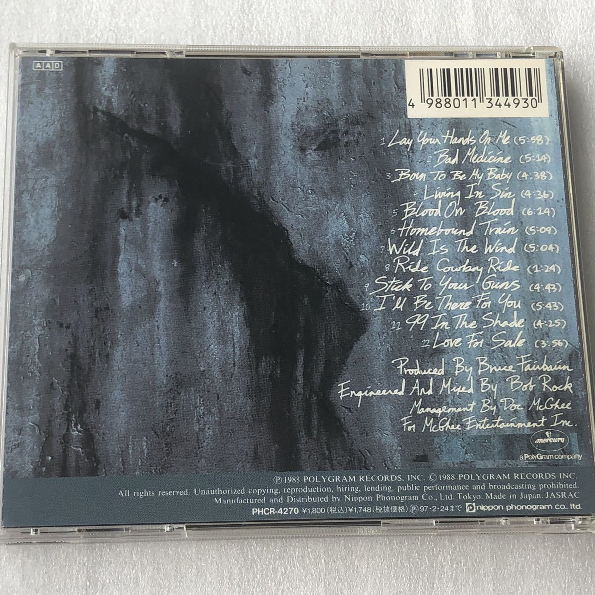 中古CD Bon Jovi ボン・ジョヴィ/New Jersey (1988年) 米国産HR/HM,ハードロック系_画像2