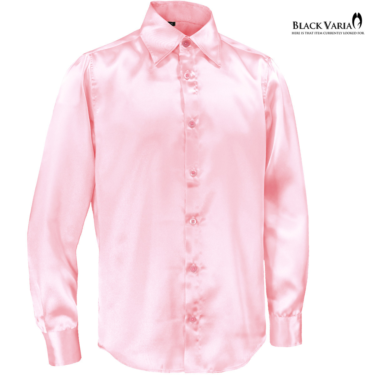  specification modification SALE* cat pohs possible *141405-pk2 BLACK VARIA lustre satin plain slim regular color dress shirt men's ( light pink ) SS costume 