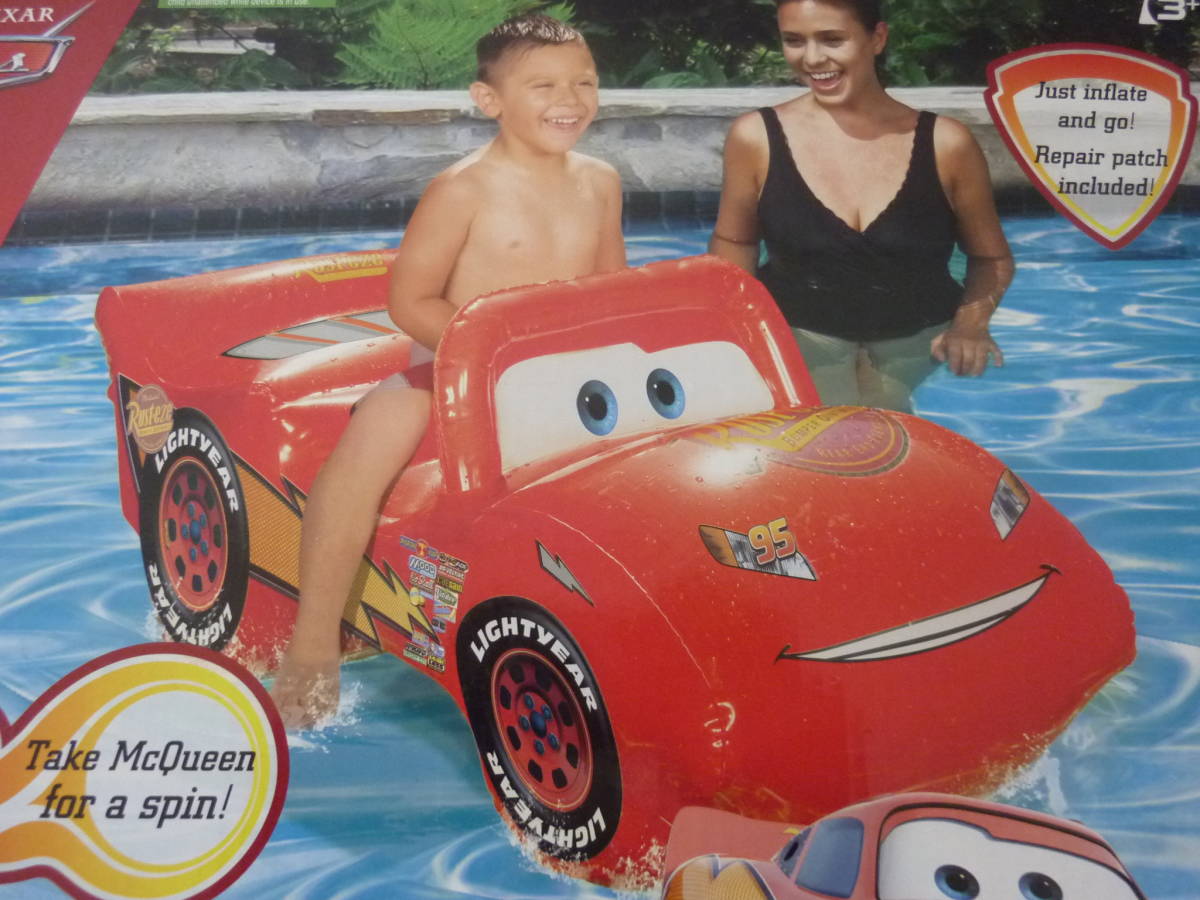  быстрое решение * новый товар не использовался * симпатичный! 102cm Disney The Cars McQueen rider ride on float! надувной круг ослабленное крепление . поплавок wa