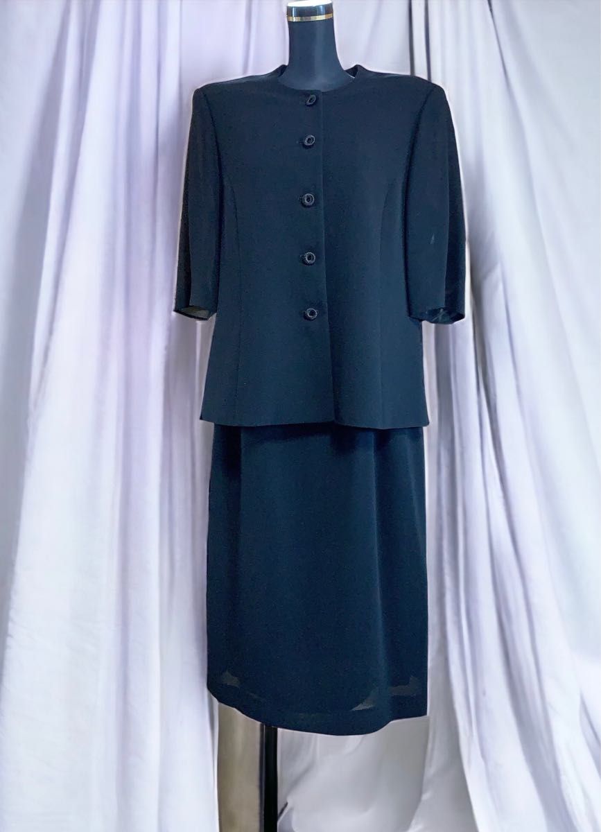 大きいサイズ 15AR LOVELIAISON スーツセットアップ 喪服礼服 黒 ブラックフォーマル