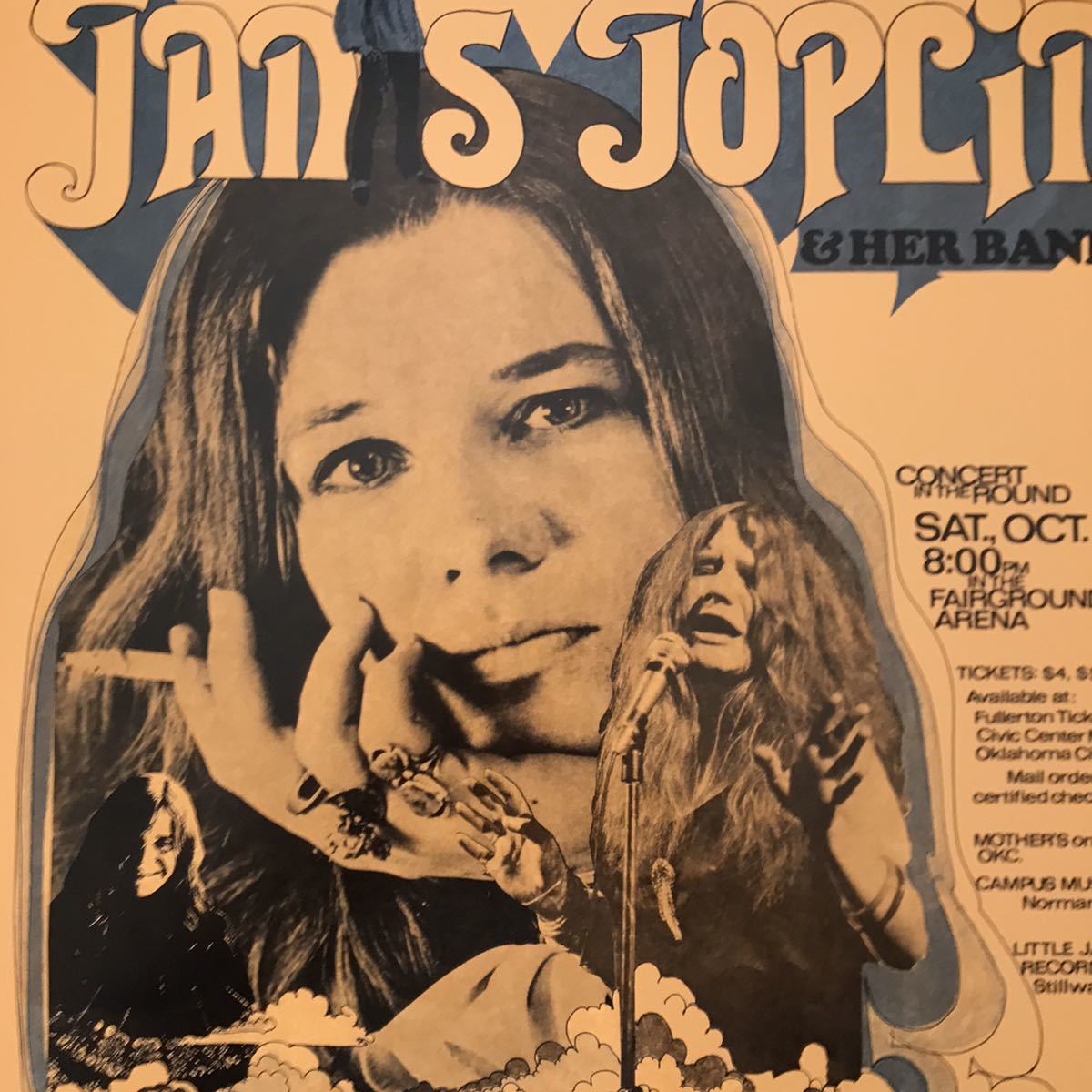  poster *1969ja varnish *jo pudding okro ho ma concert *Janis Joplin/James Cotton Blues Band/kozmik* blues 