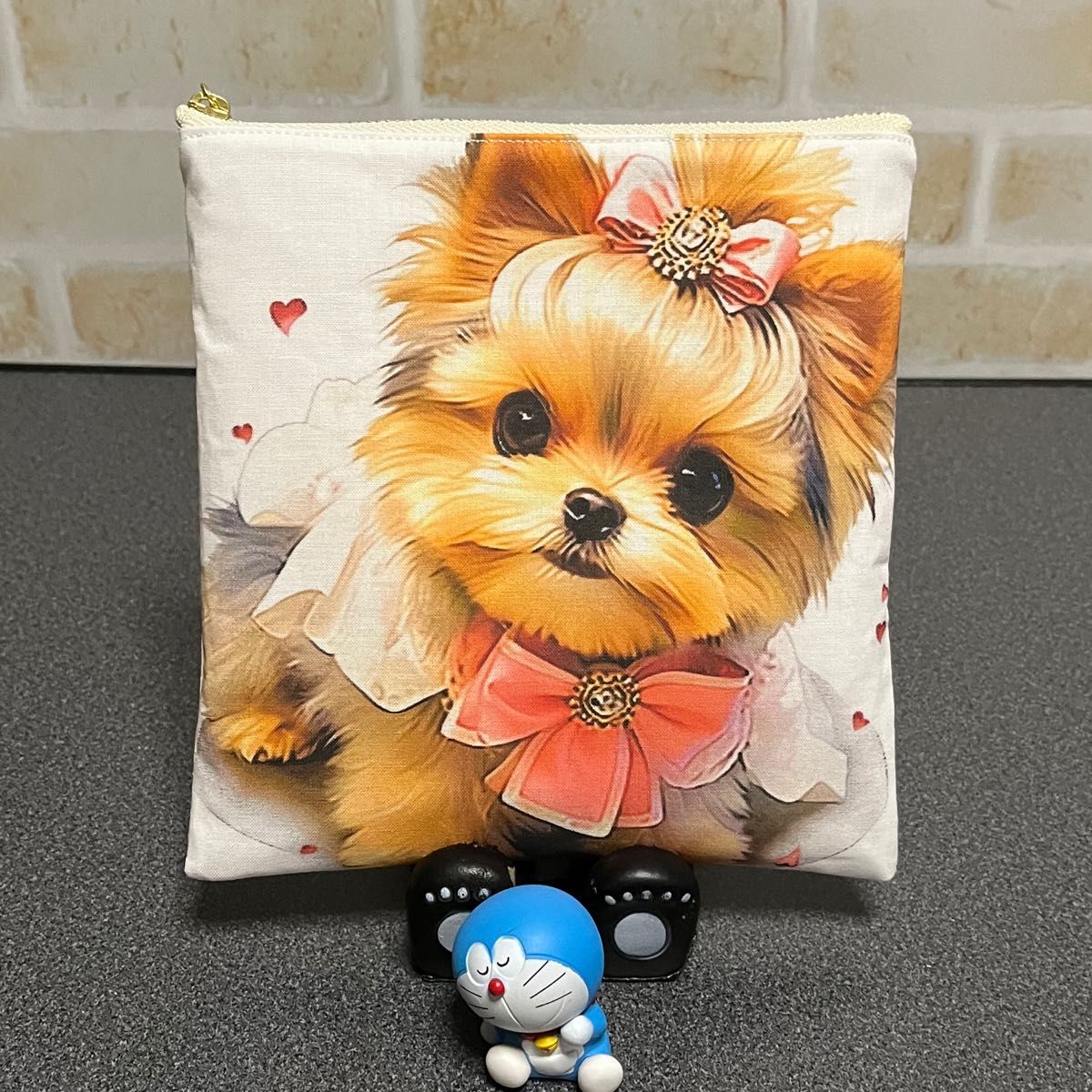 新柄 ヨークシャテリア ポーチ フラットポーチ 犬 わんちゃん 新柄 ヨークシャテリア ポーチ フラットポーチ 犬 わんちゃん