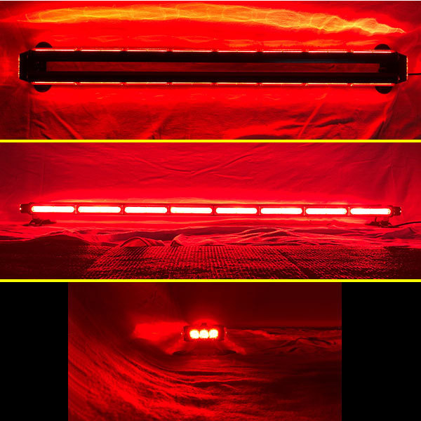 送料込価格【123cm】 LED 回転灯 バータイプ 【レッド】 赤色 赤 COBチップ採用 シガーソケット電源 マグネット取付 緊急車両 レッカー車の画像3