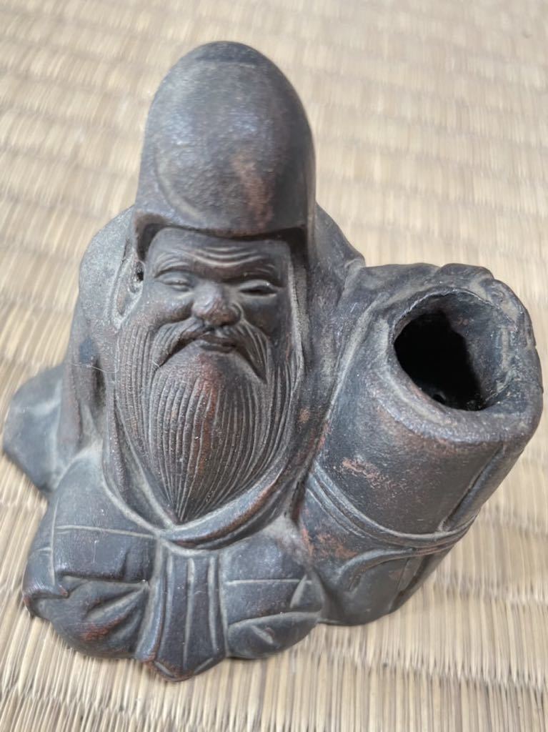 古い物 陶器 7福神 在銘 置物 縁起物 - 工芸品