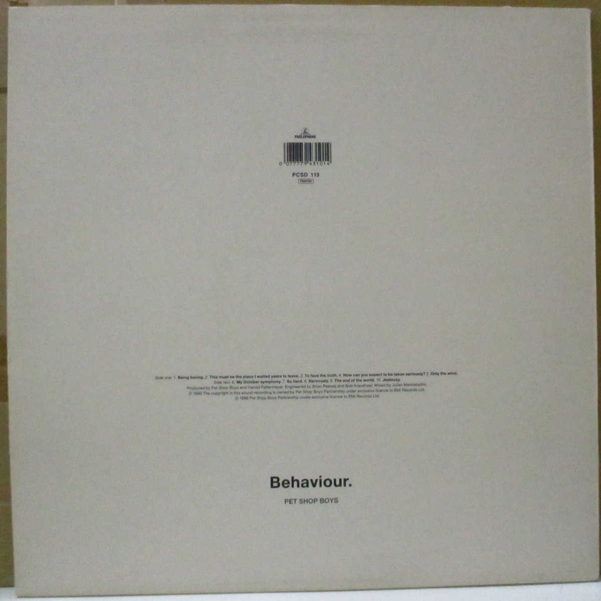 PET SHOP BOYS-Behaviour (UK オリジナル LP+インナー)_画像2