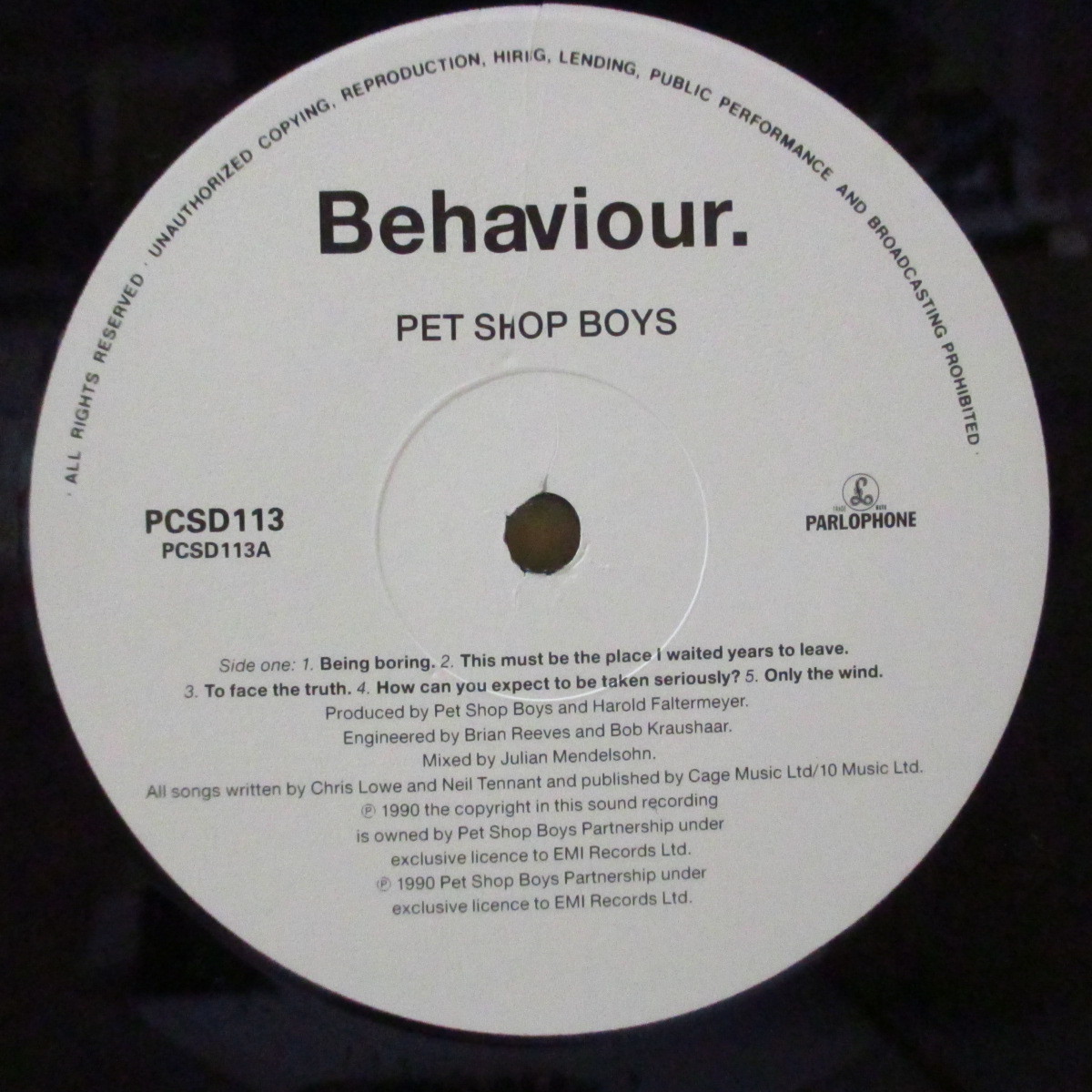 PET SHOP BOYS-Behaviour (UK オリジナル LP+インナー)_画像3