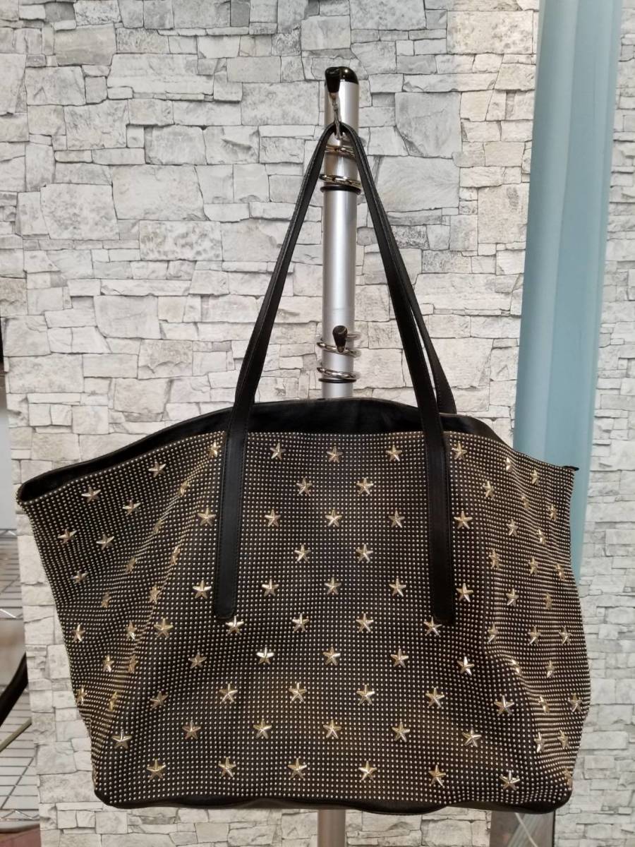 本物保証! ★JIMMY CHOO 黒 トートバッグ オールスタッズ その他 本物保証! ★JIMMY CHOO 黒 トートバッグ オールスタッズ その他