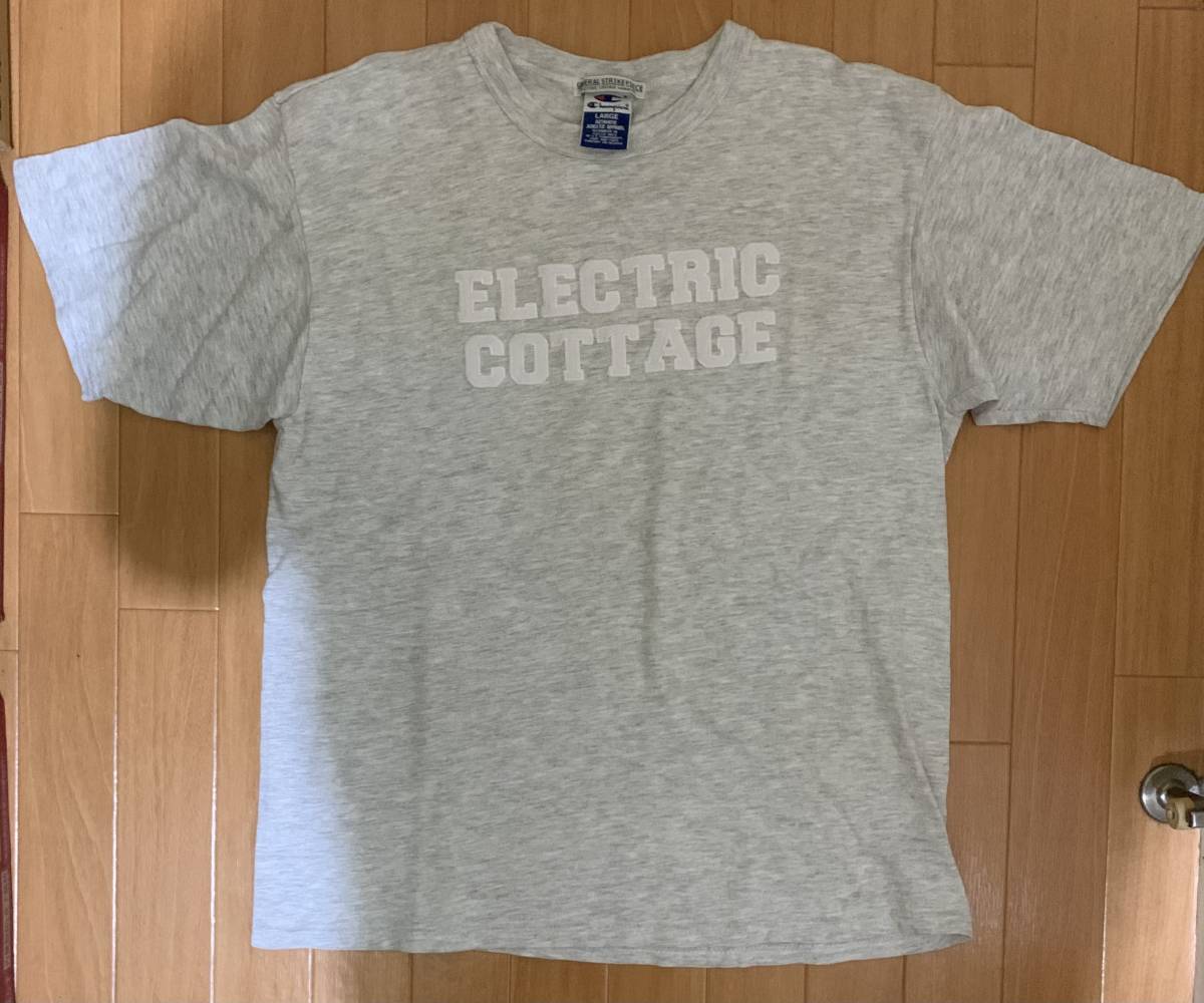 electric cottage championボディ　ワッペン　Tシャツ サイズL 霜降り　エレクトリックコテージ　グッドイナフ_画像1