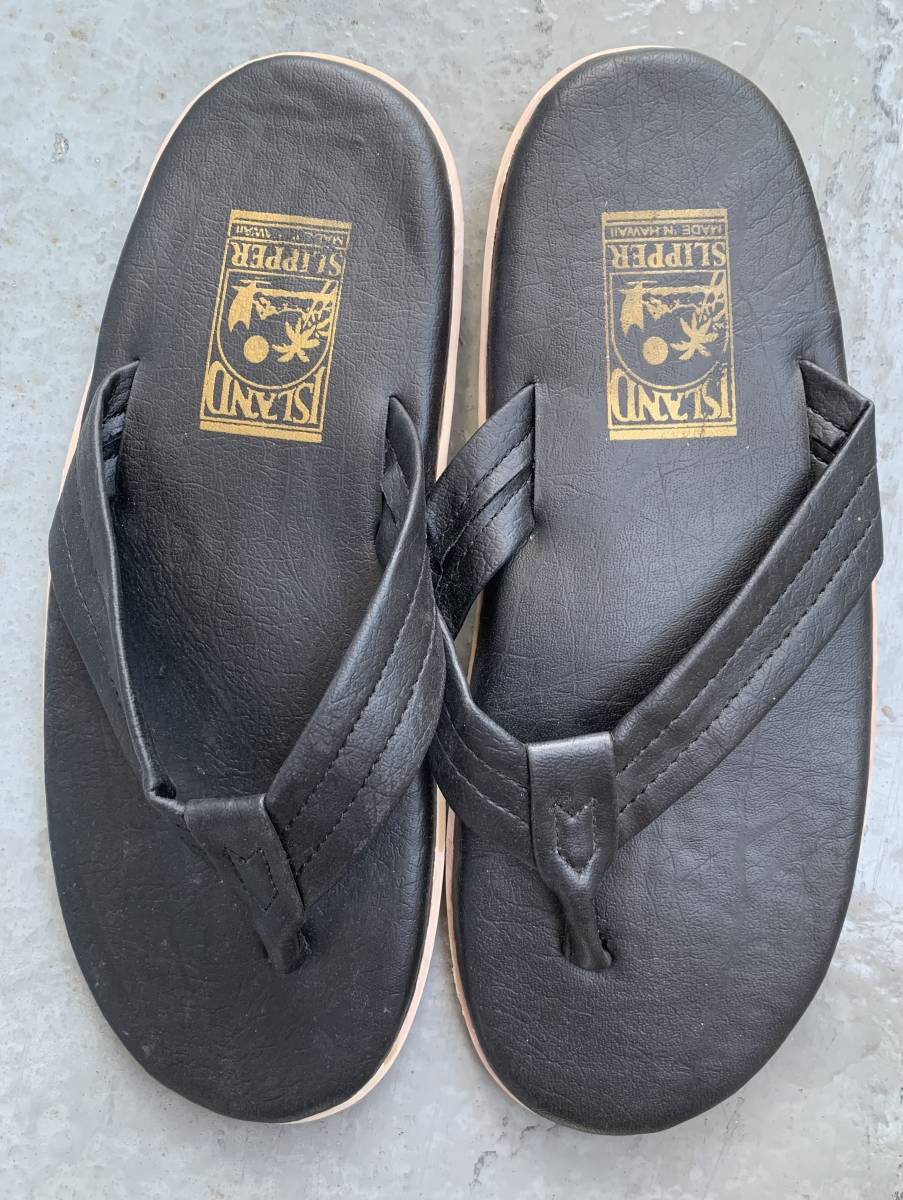 island slipper black leather サイズ9 27cm アイランドスリッパ　黒レザー_画像1