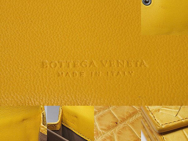 ◆ミウラ◆ ボッテガヴェネタ BOTTEGA VENETA イントレチャート クロコダイル Wホック 長財布_画像3