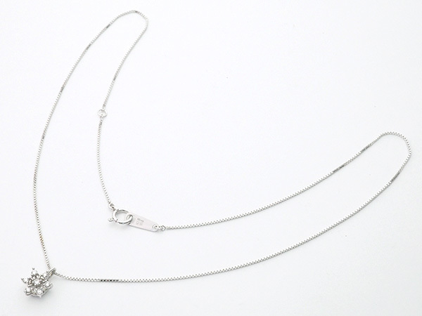 ◆ミウラ◆ タサキ TASAKI ダイヤモンド/0.09ct デザイン ネックレス K18WG 仕上済_画像3