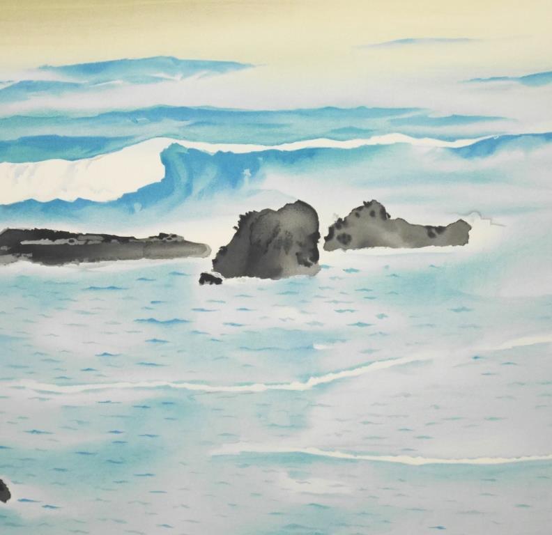 横山大観『海暾(かいとん)』◇リトグラフ◇版上サイン、監修印 横山大観『海暾(かいとん)』◇リトグラフ◇版上サイン、監修印