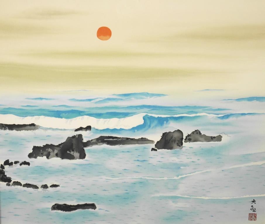 横山大観『海暾(かいとん)』◇リトグラフ◇版上サイン、監修印 横山大観『海暾(かいとん)』◇リトグラフ◇版上サイン、監修印