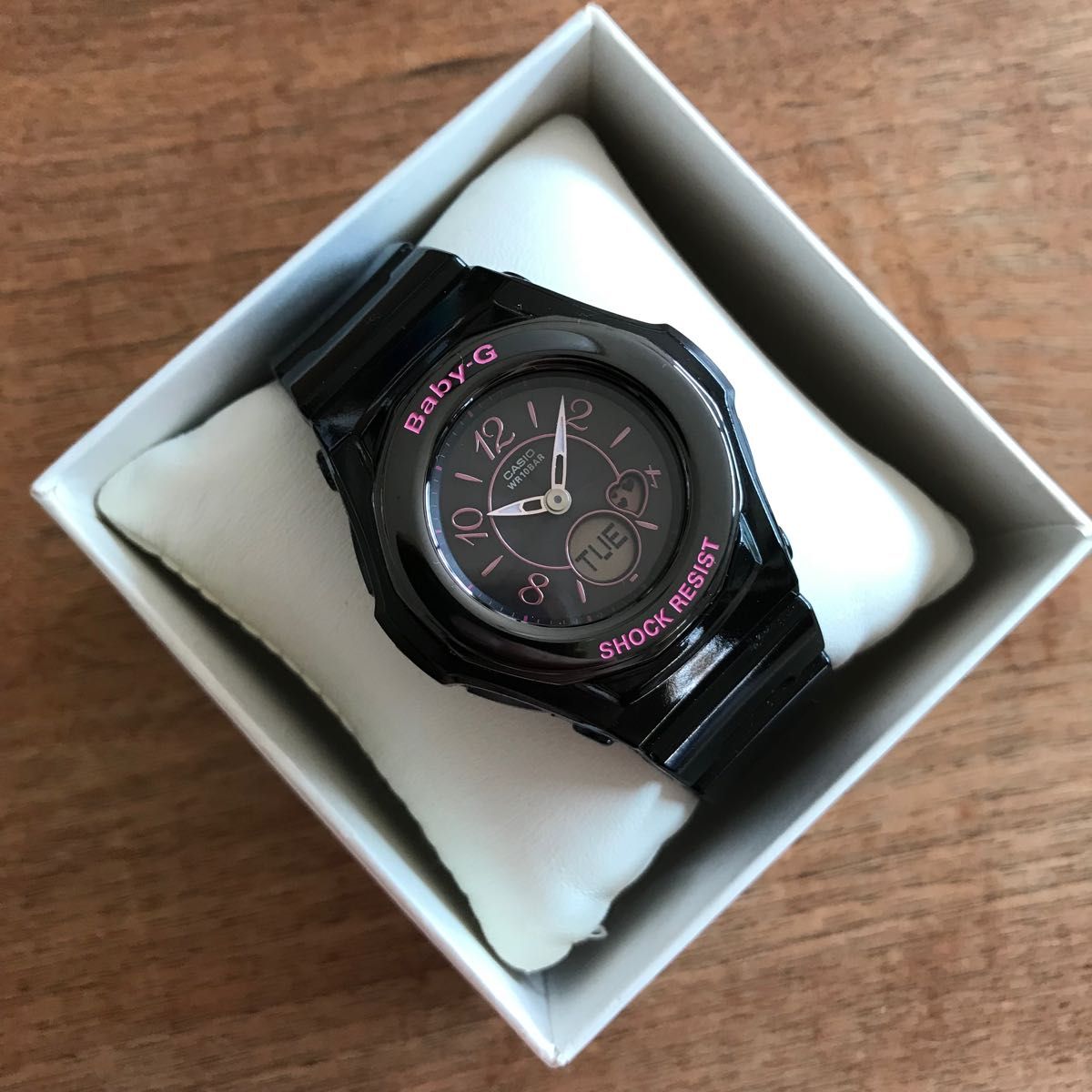Baby-g 電波ソーラー デジアナ ブラック 黒 ピンク ハート 美品 Baby-g 電波ソーラー デジアナ ブラック 黒 ピンク ハート 美品