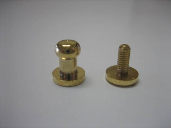 国産　ギボシ　真鍮製　ネジ式　頭径7.2mm　底径10mm　ゴールド（本金）　5組_画像1