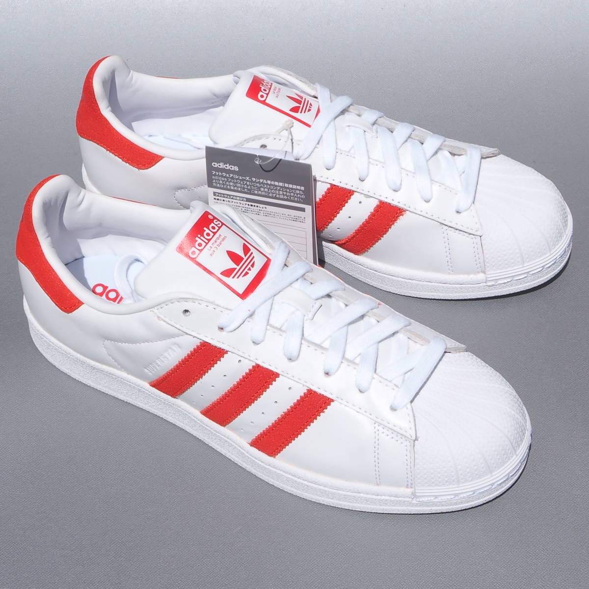 デッド!! 新品 27,5cm 限定カラー 19年 adidas スーパースター Ⅱ SS Ⅱ 白ｘ赤 天然皮革 レザー