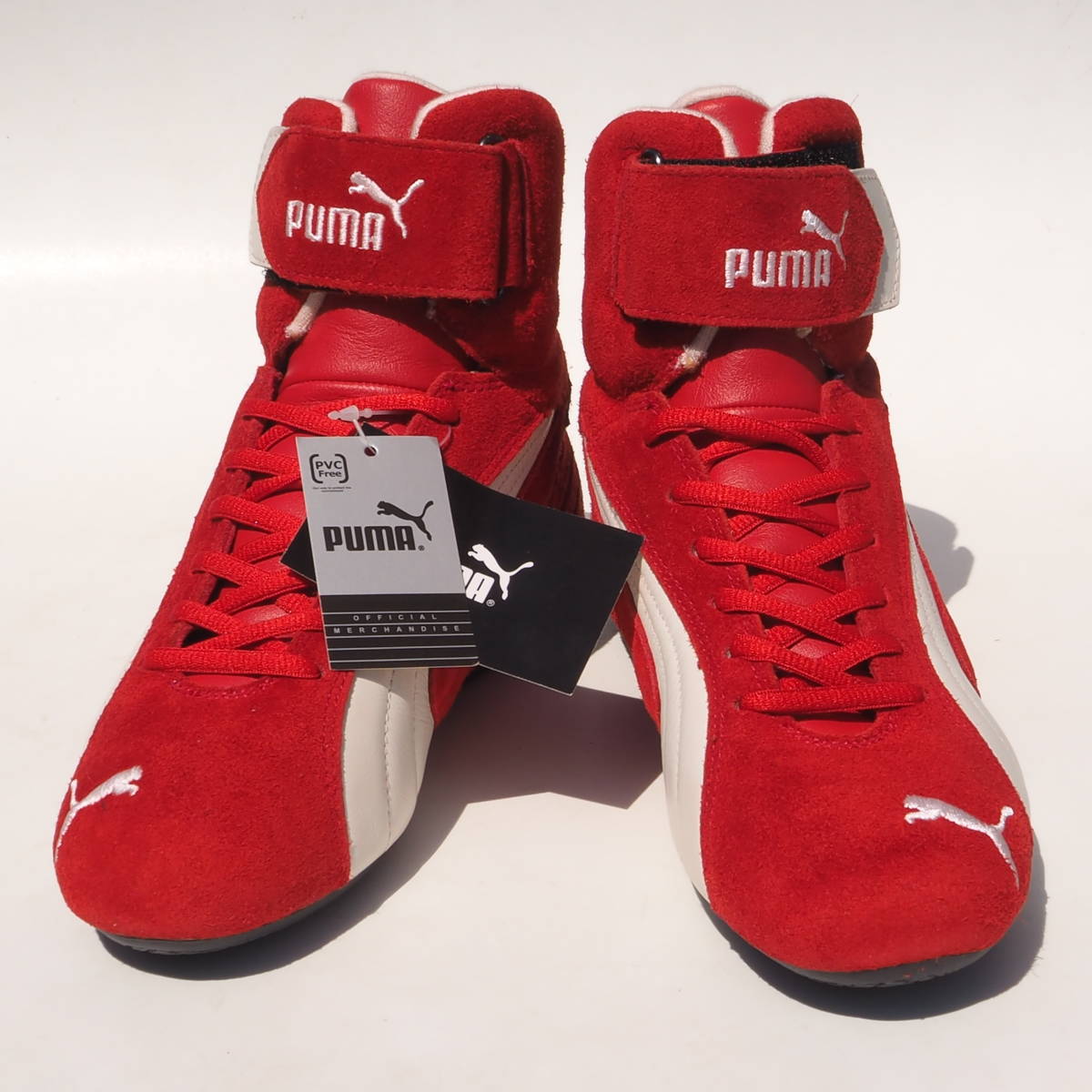 デッド!! 新品!! US 8 / 26cm 限定!! PUMA FIA公認 8856-2000 レースキャット HI 赤 スエード ドライビングシューズ_画像3