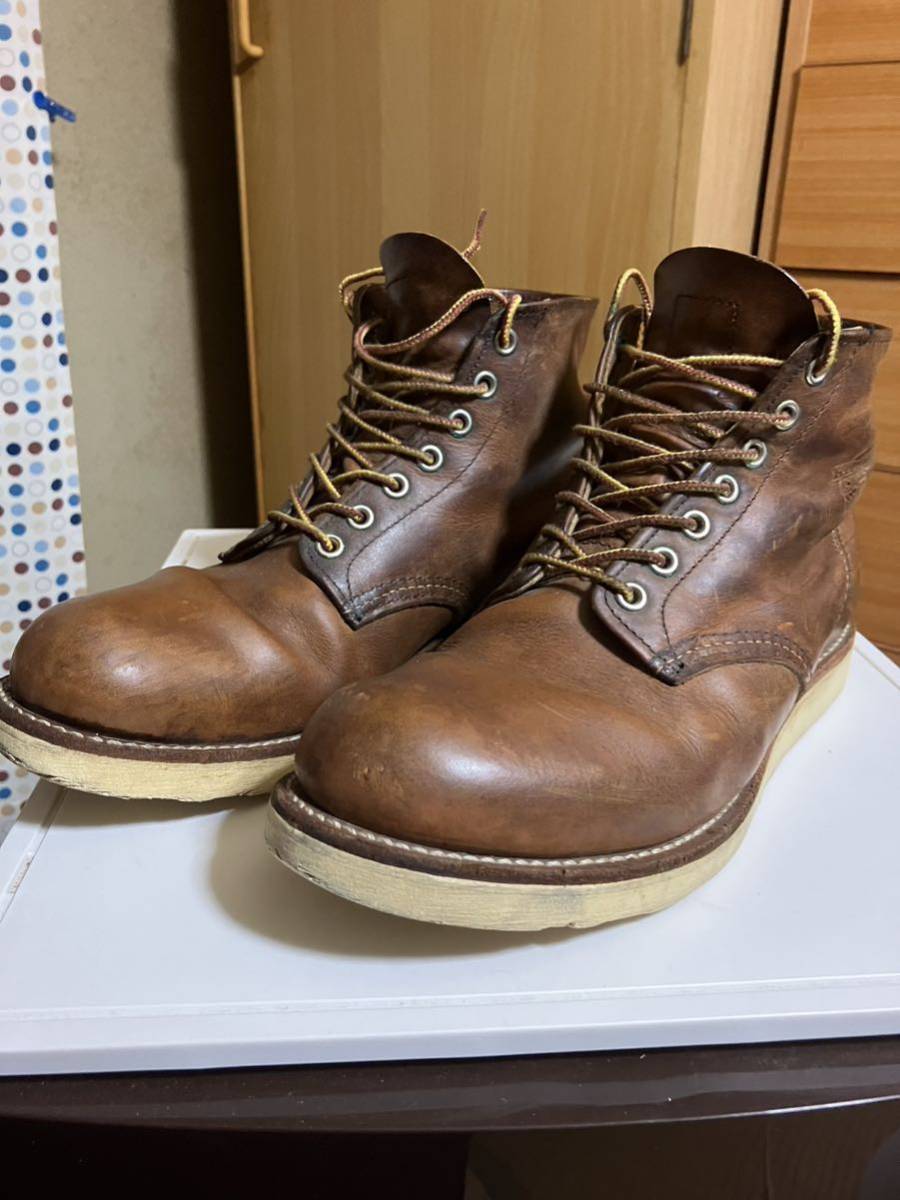 良品 REDWING レッドウィング 9111 プレーントゥブーツ ブラウン US8D