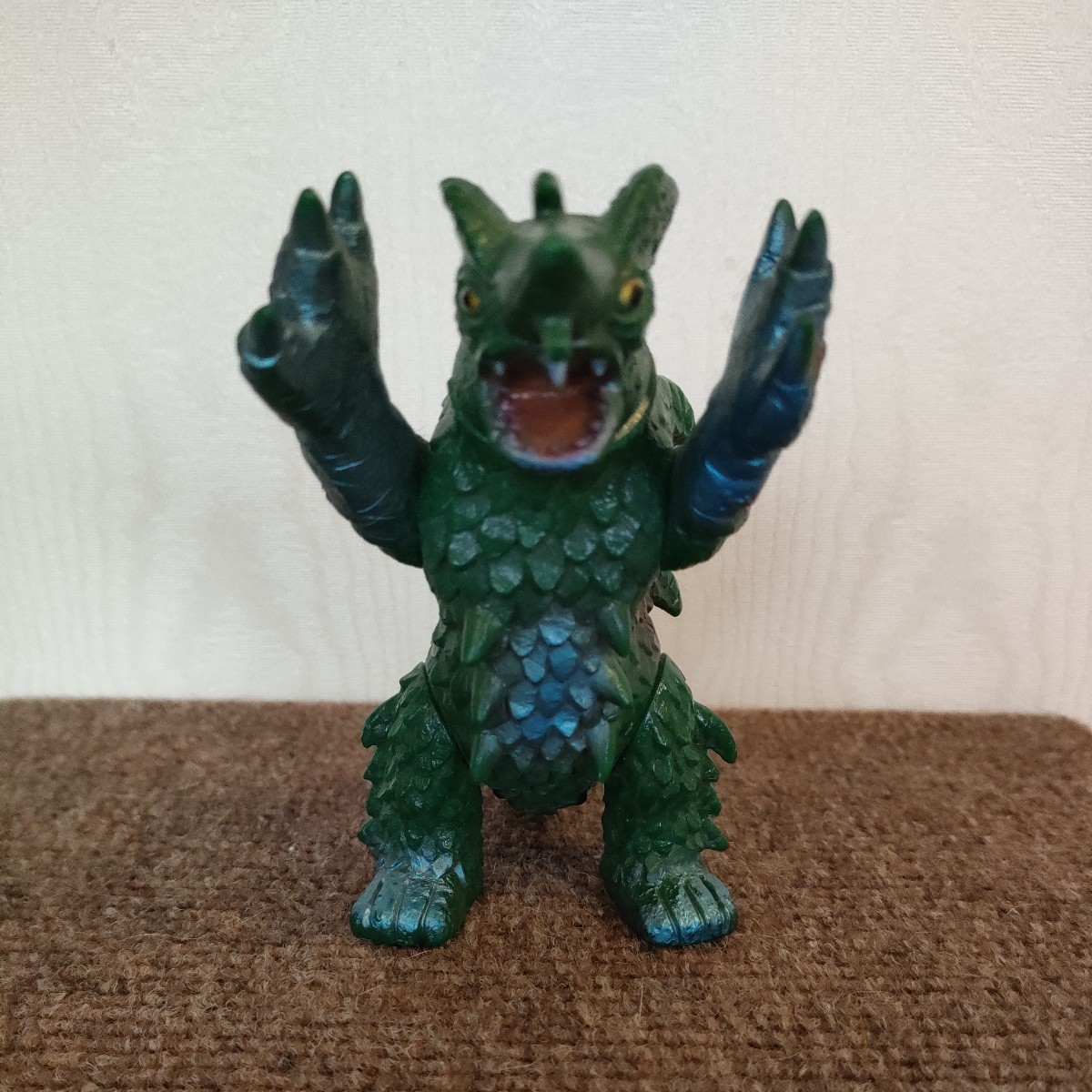 1979年 ポピー ガラン(右後頭部破損あり)(足型あり)ウルトラマンA 怪獣 キングザウルスシリーズ ソフビ 14.0cm 当時物