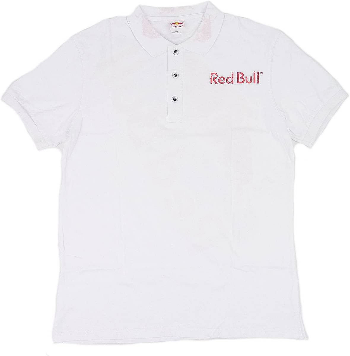 [並行輸入品] Red Bull レッドブル ロゴ タイヤ クラッシュ プリント 半袖ポロシャツ (ホワイト) (L)