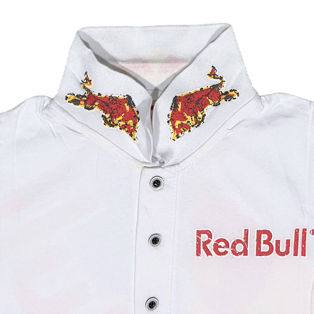 [並行輸入品] Red Bull レッドブル ロゴ タイヤ クラッシュ プリント 半袖ポロシャツ (ホワイト) (XXXL)