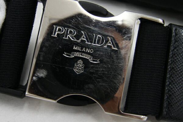 プラダ ウエストポーチ 1BL011 ブラック ナイロン 中古 レディース メンズ ウエストバッグ ベルトバッグ PRADA_画像7
