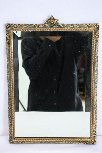 ビンテージ ミラー 鏡 / 1960年代 イギリス製 ヴィンテージ バラのモチーフのウォールミラー / 小型で実用的な石膏材の壁掛け鏡 / 店舗什器_画像3