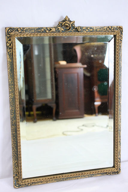 ビンテージ ミラー 鏡 / 1960年代 イギリス製 ヴィンテージ バラのモチーフのウォールミラー / 小型で実用的な石膏材の壁掛け鏡 / 店舗什器_画像4