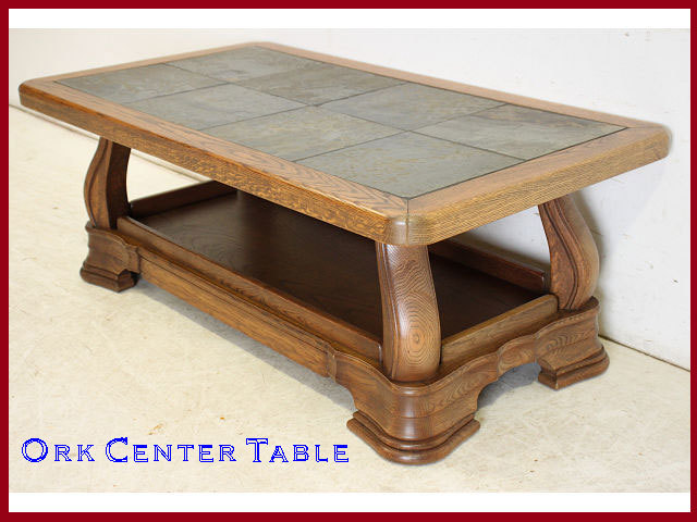 『5年保証』 ソファテーブル コーヒーテーブル センターテーブル / 横幅137.6cm×奥行76.5cm×高さ51.3cm / 引き出し付き ストーンタイル オーク材 北欧 木材