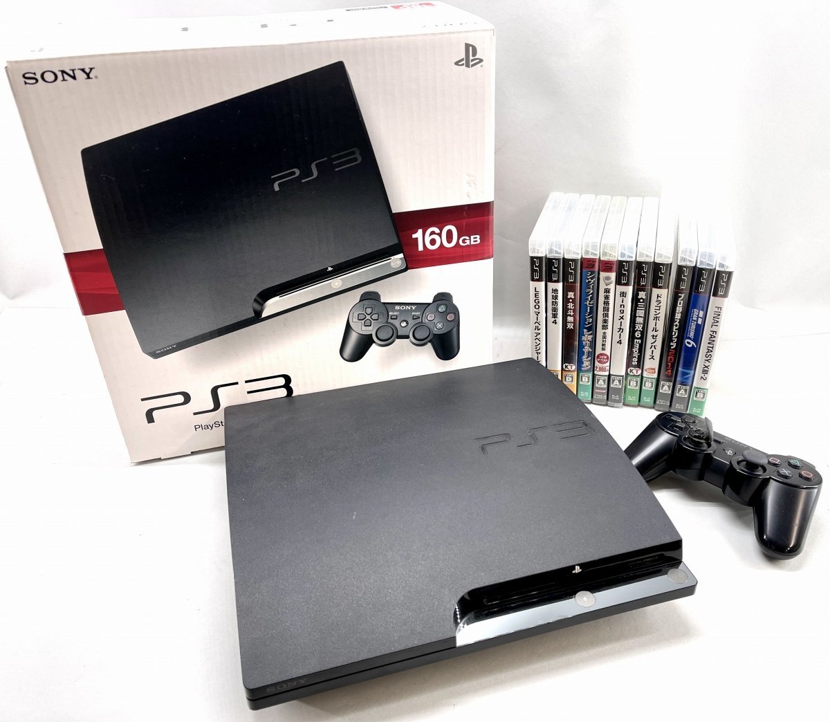 ワケあり SONY PlayStation3 PS3本体 CECH-2500A 160GB 黒 /ソフト まとめて コントローラ難あり[18069