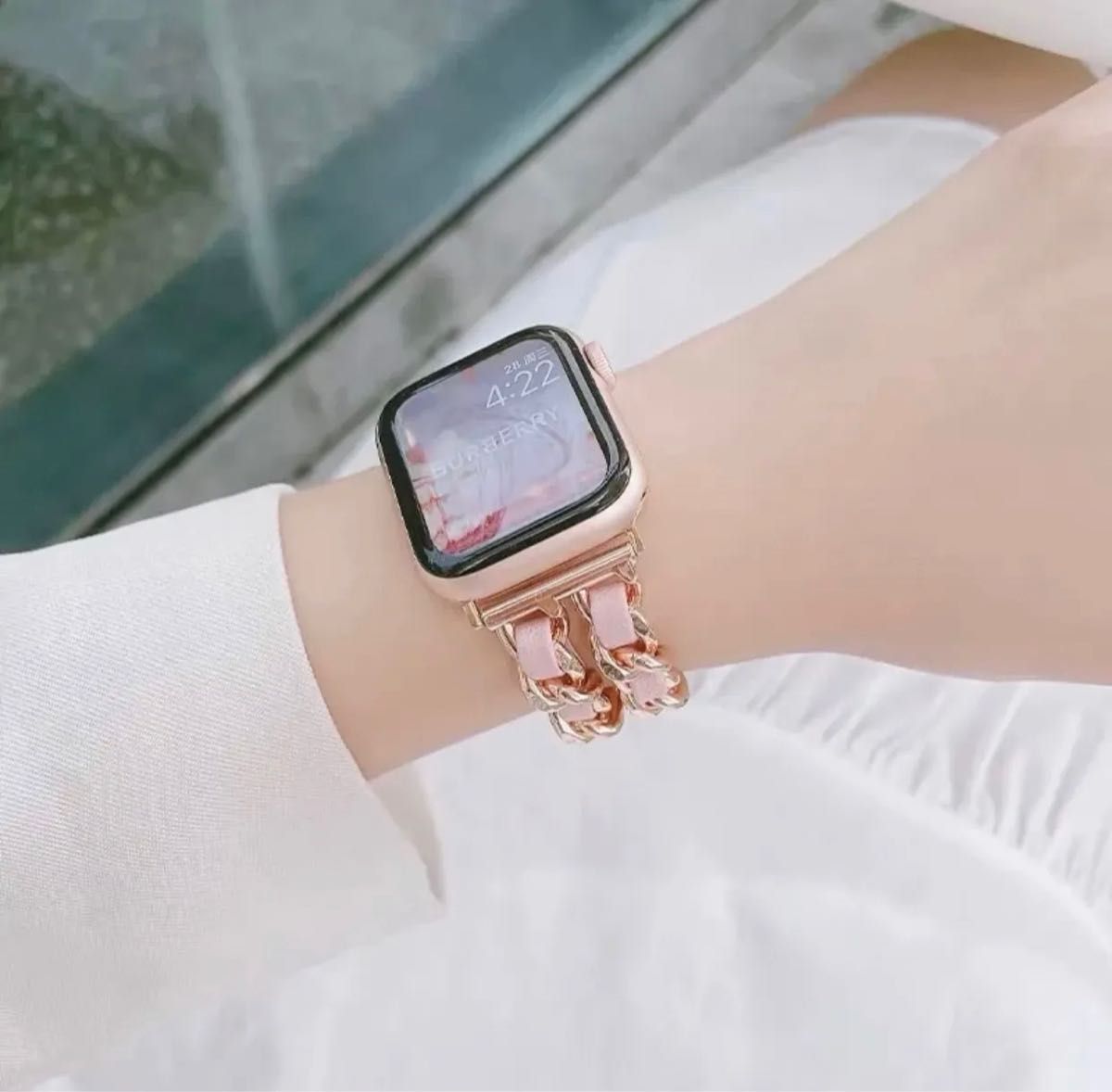 ☆ アップルウォッチ バンド Apple Watch 42〜45mm ネイビー - 腕時計