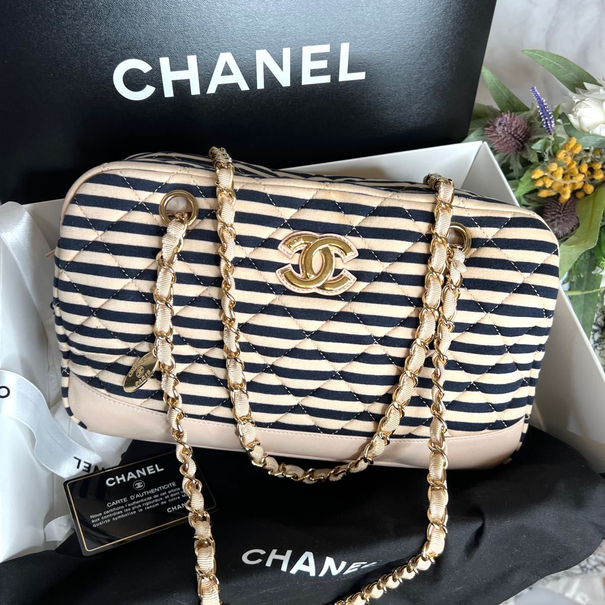 CHANEL シャネル【極美品】マリン ボーダー マトラッセ CHANEL シャネル【極美品】マリン ボーダー マトラッセ