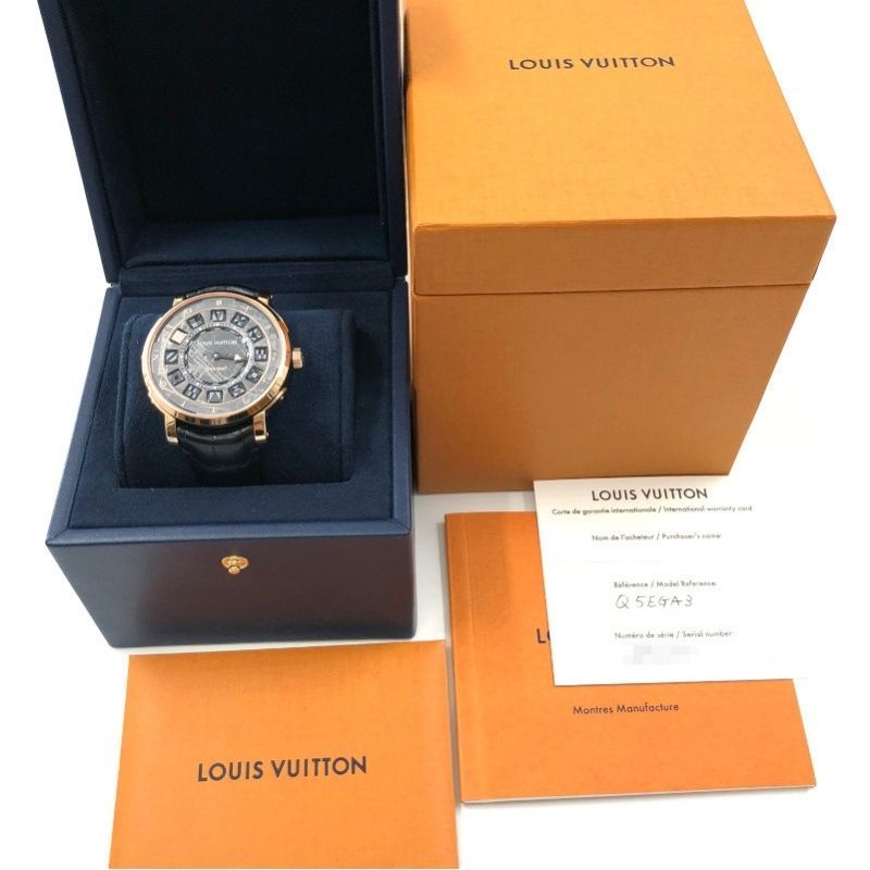  Louis * Vuitton LOUIS VUITTONe Skull вращение время oto matic meteor свет 5EGA3 K18PG наручные часы мужской б/у 