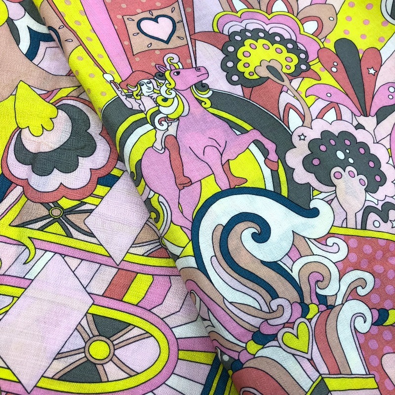 税込】 ピンク×マルチカラー RAINBOW FAUBOURG カレジュアン140 HERMES