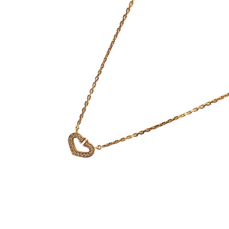 ヤフオク! - カルティエ Cartier Cハート ダイヤネックレス 7...