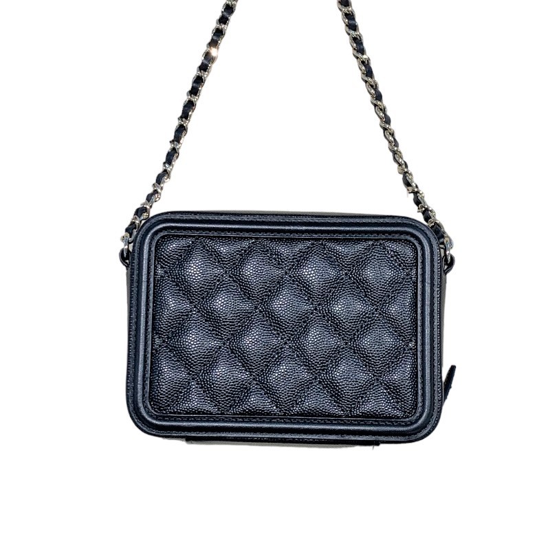 シャネル CHANEL CCフィリグリー ミニショルダーバッグ A84452 ブラック/ゴールド金具 キャビアスキン ショルダーバッグ レディース 中古_画像2