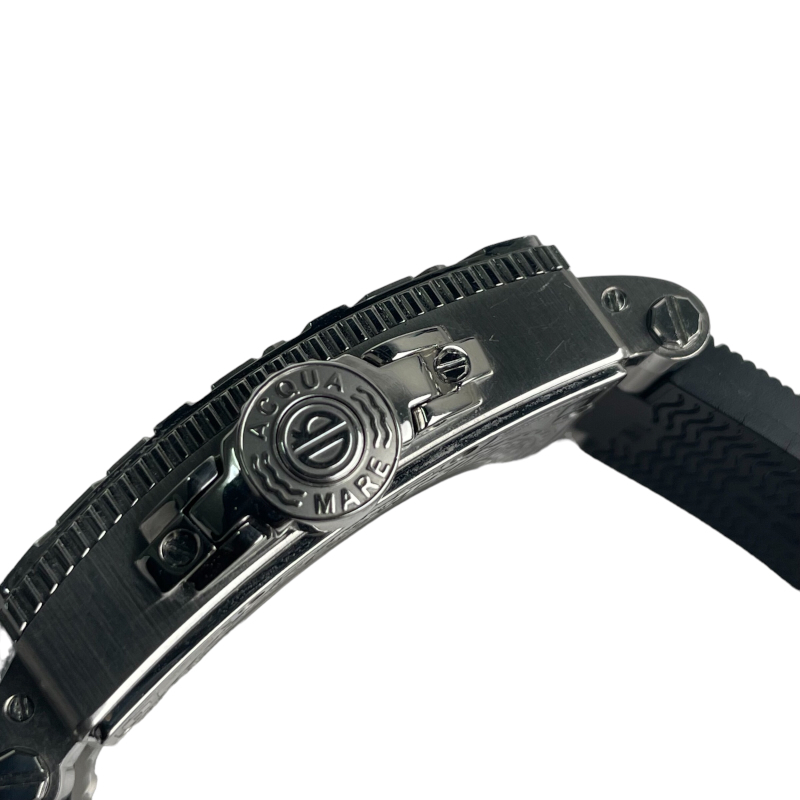 roje*te.biROGER DUBUIS aqua mare G41 57 9 3.53 SS rubber belt wristwatch men's used 