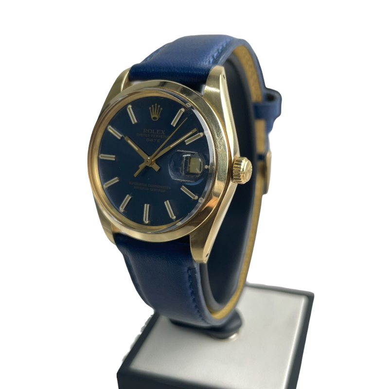 Rolex ROLEX Date 1503 голубой K14YG наручные часы мужской б/у 