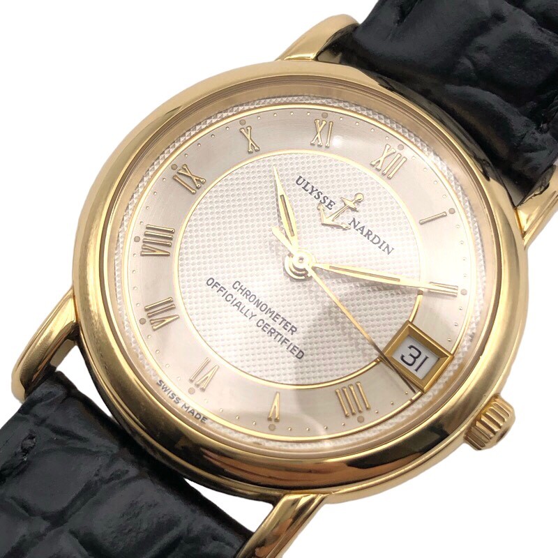 ユリスナルダン ULYSSE NARDIN サコマルコ 131-88 K18YG 腕時計 ユニセックス 中古_画像1