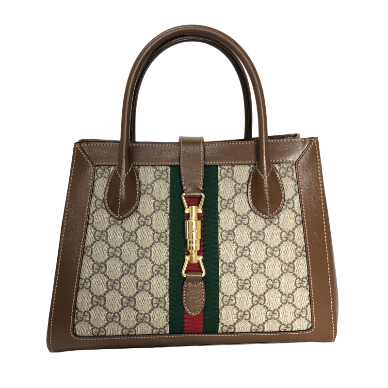 グッチ GUCCI ジャッキー1961 ミディアムトート 649016 ブラウン GGスプリームキャンバス ハンドバッグ レディース 中古