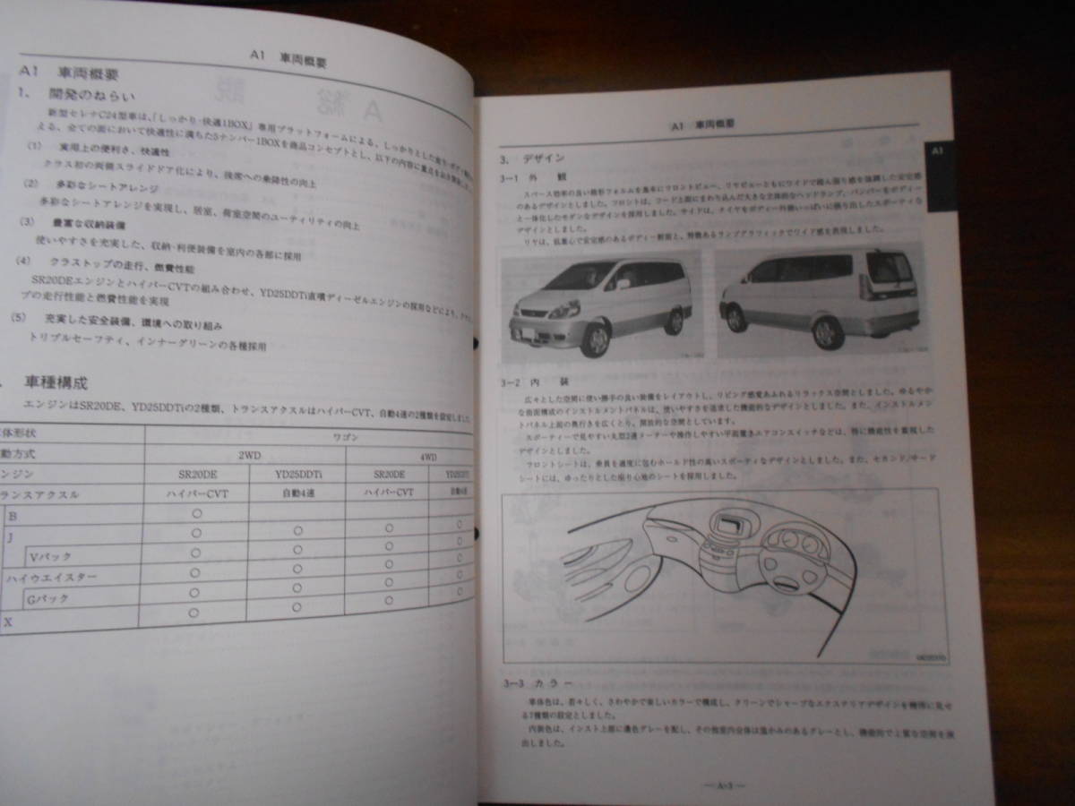 B0351 / Serena / SERENA C24 type car modification point. introduction new model manual 99-6